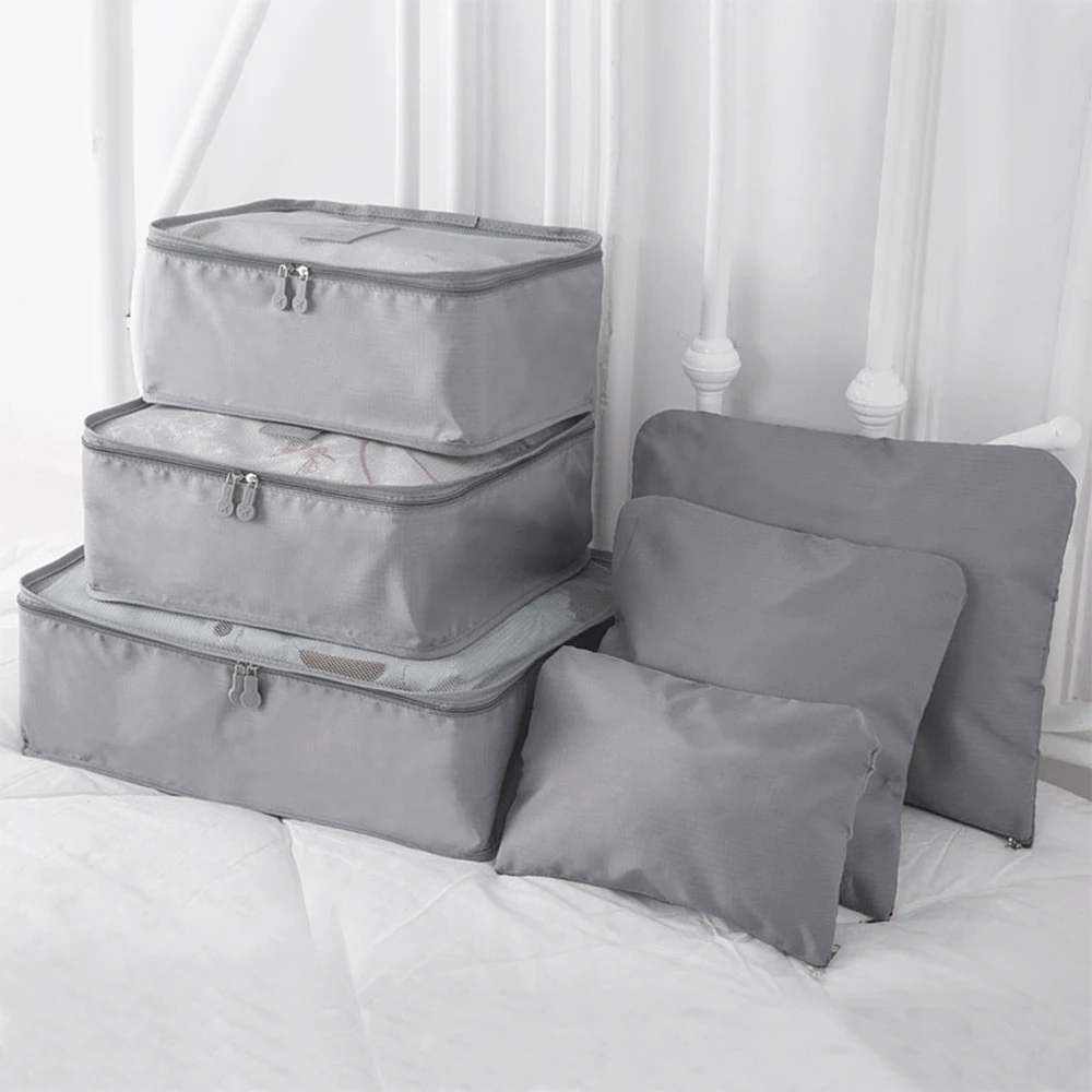 набор дорожных сумок для хранения 6шт Портативный Складной Органайзер для багажа для упаковки обуви, одежды, Аккуратный органайзер для гардероба, чемодана, сумки 1