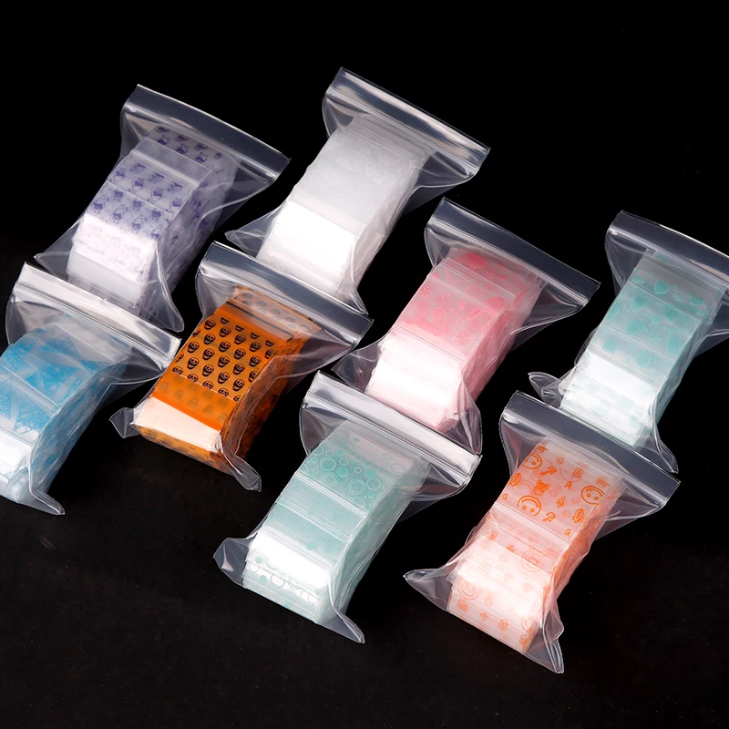 прозрачная сумка на молнии толщиной 3x4 см, милый мультяшный Прозрачный пластиковый самоуплотняющийся пакет, Упаковка для хранения ювелирных изделий, таблеток, Мини-карман 2
