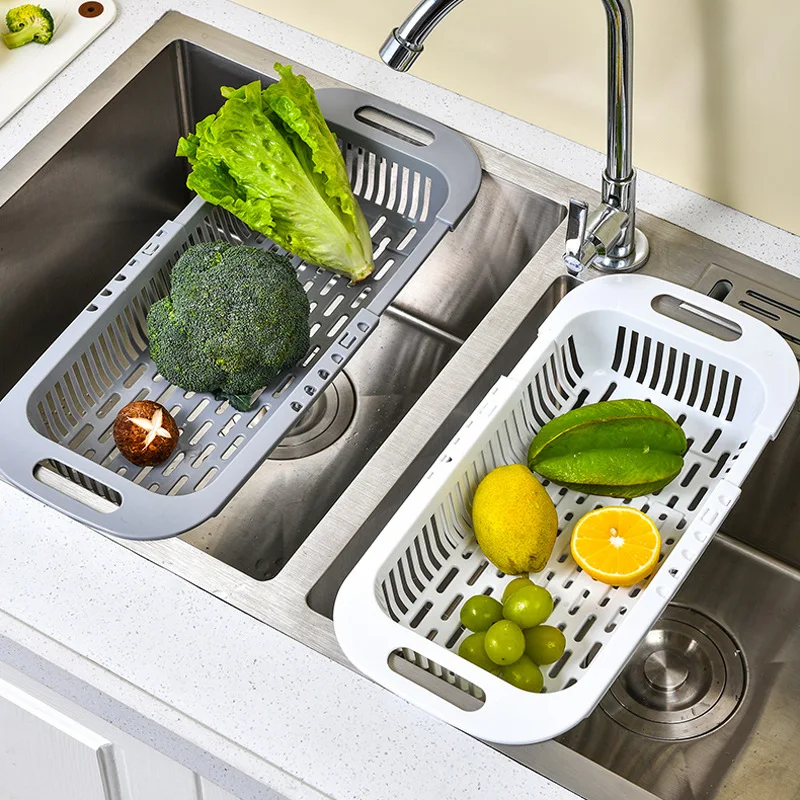 Регулируемая длина Кухонная раковина Сливная корзина для посуды Сливное устройство для растительного мыла Держатель губки Кухонные Принадлежности Органайзер Гаджеты 1