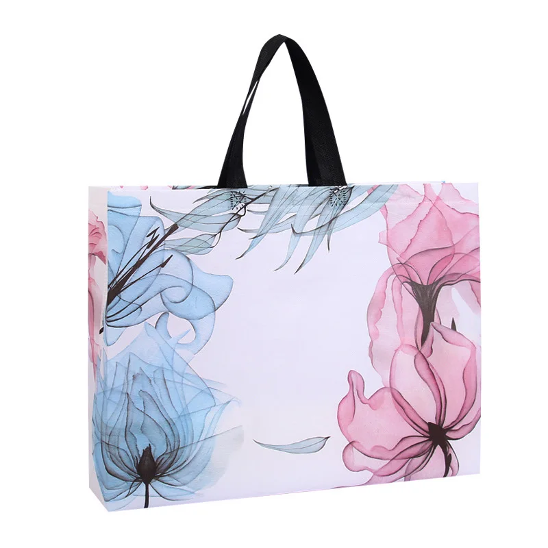 Сумка-тоут с цветочным принтом, многоразовая сумка для покупок, водонепроницаемая нетканая эко-дорожная сумка, складные сумки для багажа большой емкости 4