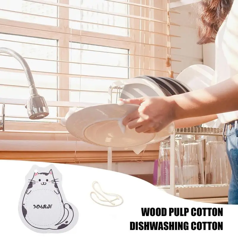 Кухонная мочалка Губка для мытья посуды Губка из прессованной древесной массы Чистящие средства Аксессуары для ванной и кухни 2