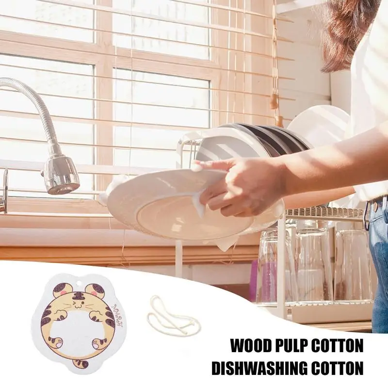 Кухонная мочалка Губка для мытья посуды Губка из прессованной древесной массы Чистящие средства Аксессуары для ванной и кухни 3