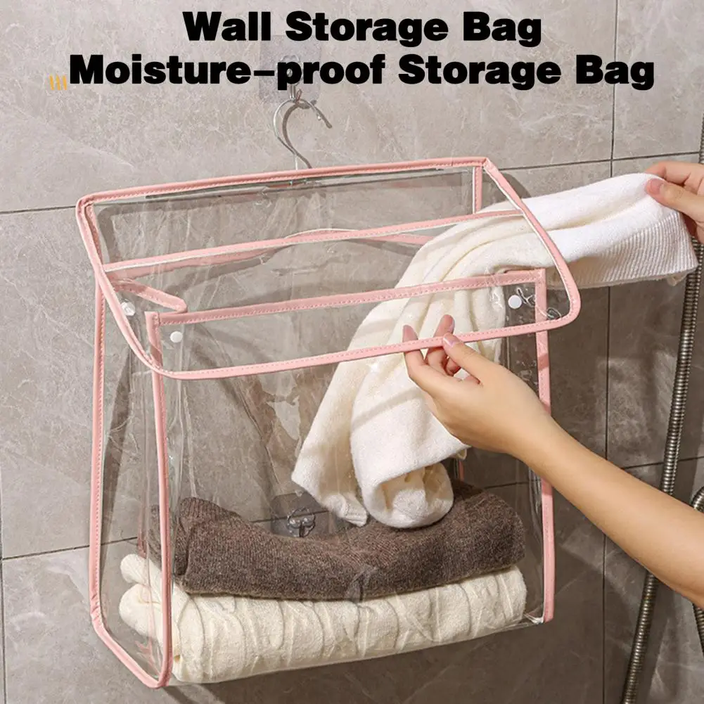Сумка для хранения в ванной, водонепроницаемая настенная сумка для хранения с карманом для телефона, органайзер большой емкости для пыленепроницаемых подвесных сумок, аккуратный 1