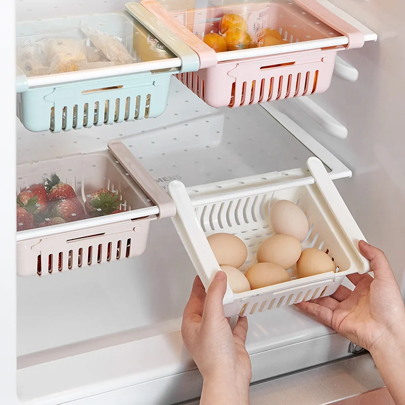 Кухонный органайзер из 1-2 предметов, Ящик для хранения холодильника, Выдвижная полка для холодильника, ящик для домашнего хранения, Пластиковые полки для шкафов 2