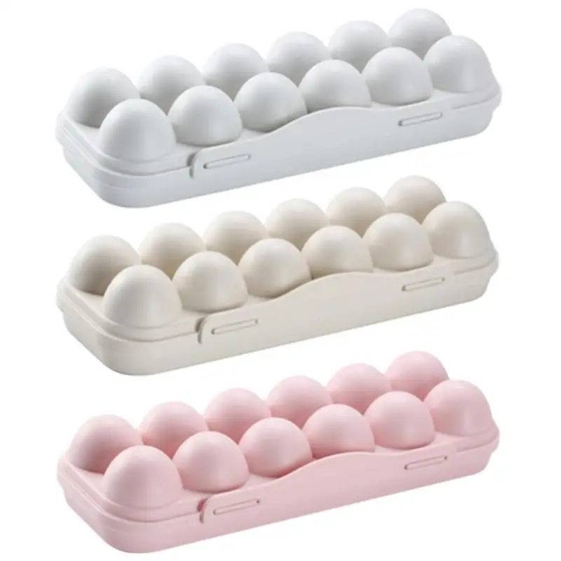 Коробка для яиц пластиковая, 12 коробок для хранения свежих продуктов На кухне, акриловый холодильник для хранения яиц, бытовые ячейки для яиц 3