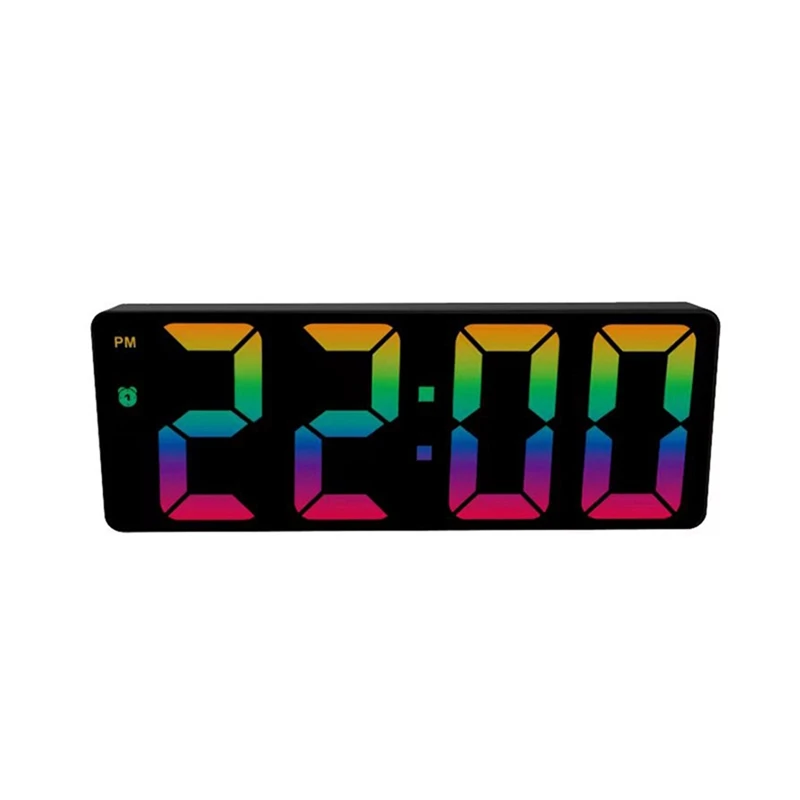 Цветной будильник, Светодиодные часы со светодиодным дисплеем, современные настольные часы для дома (модель Black Shell Black C) 5