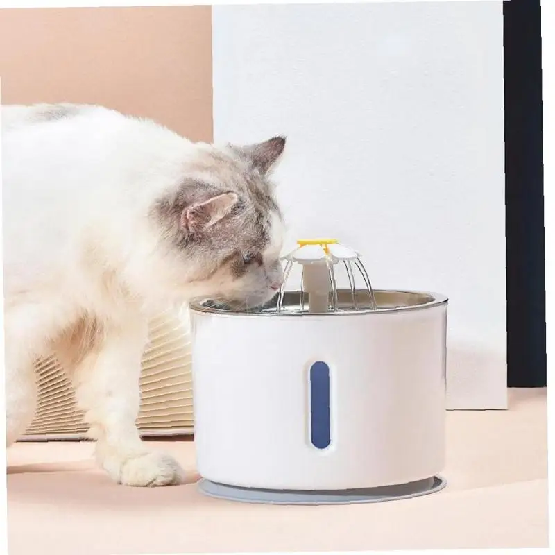 Автоматический фонтан для воды для домашних кошек со светодиодной подсветкой 2,4 л, для собак, кошек, кроликов, Поилка с бесшумным управлением, Миска-диспенсер, товары для домашних животных, поилка для питья 1