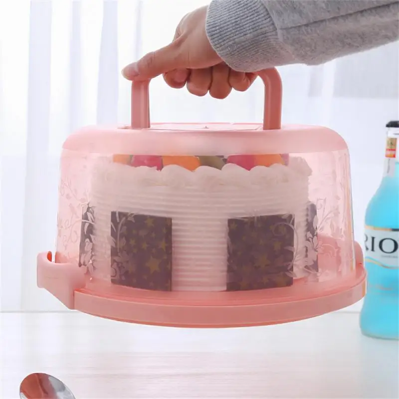 Круглая пластиковая коробка для торта, 1/2 шт., подставка для торта, подставка для торта с запирающейся крышкой, подставка для десерта, лоток для принадлежностей для свадебной вечеринки 3
