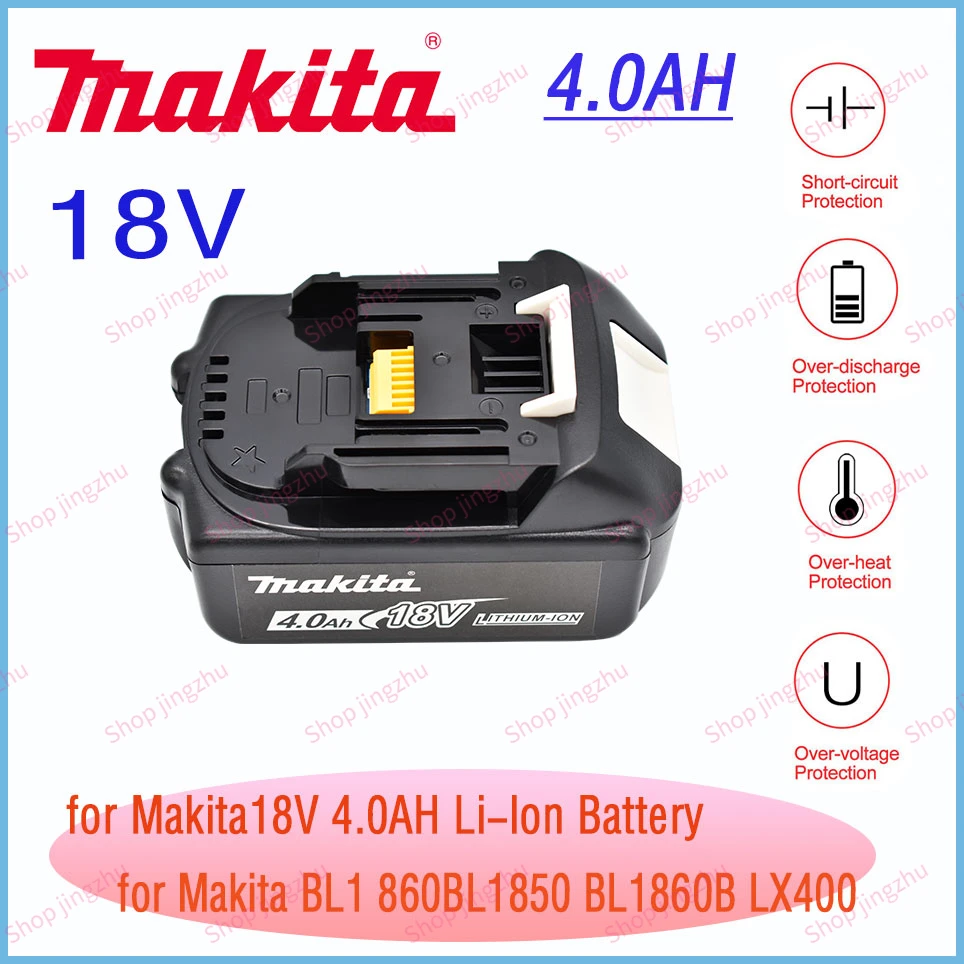 100% Оригинальная Аккумуляторная Батарея Электроинструмента Makita 18V 4.0AH со Светодиодной Литий-ионной Заменой LXT BL1860B BL1850 BL1830 0