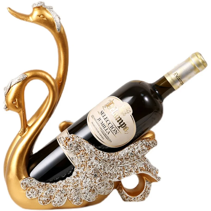 Высококачественная легкая Роскошная подставка для винных бутылок Swan, украшение ресторана, креативный винный шкаф в европейской гостиной, винная полка для вина 4