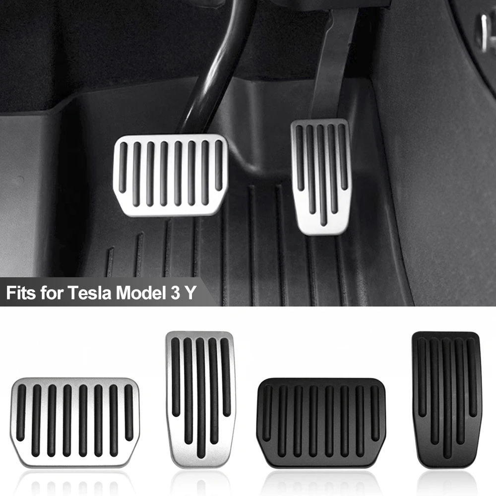 Автомобильные Накладки для Ножных Педалей Tesla Model 3 Y Аксессуары 2021-2023 Личи Зернистый Противоскользящий Тормоз Акселератора Из Алюминиевого Сплава 2