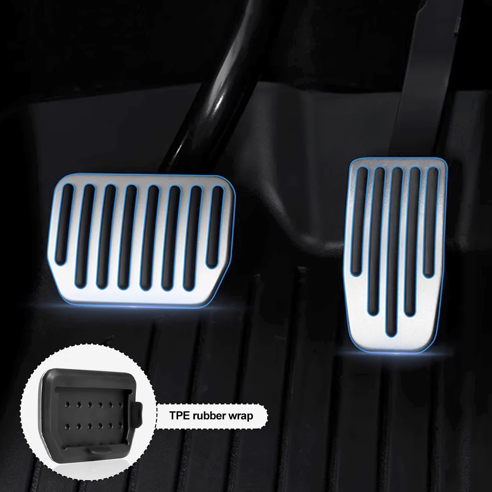 Автомобильные Накладки для Ножных Педалей Tesla Model 3 Y Аксессуары 2021-2023 Личи Зернистый Противоскользящий Тормоз Акселератора Из Алюминиевого Сплава 4