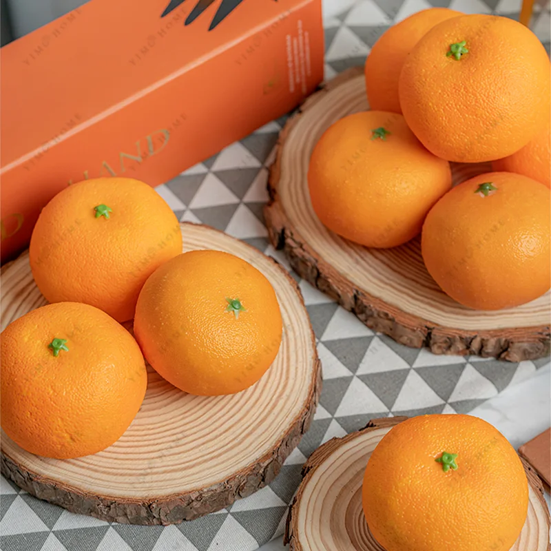 Имитационная модель фруктов, искусственный апельсин, поддельные апельсины, игрушки из искусственных фруктов, реквизит для фотосъемки еды, Ротанговый лоток для хранения, Корзина 4