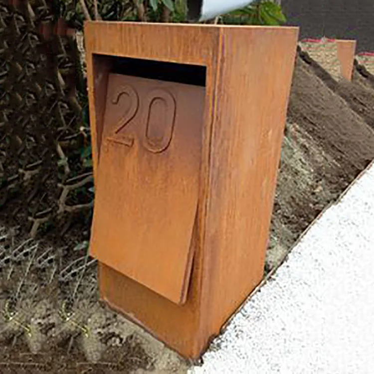 Водонепроницаемый почтовый ящик для дома новый дизайн почтовый ящик из кортеновой стали ржавый почтовый ящик 4