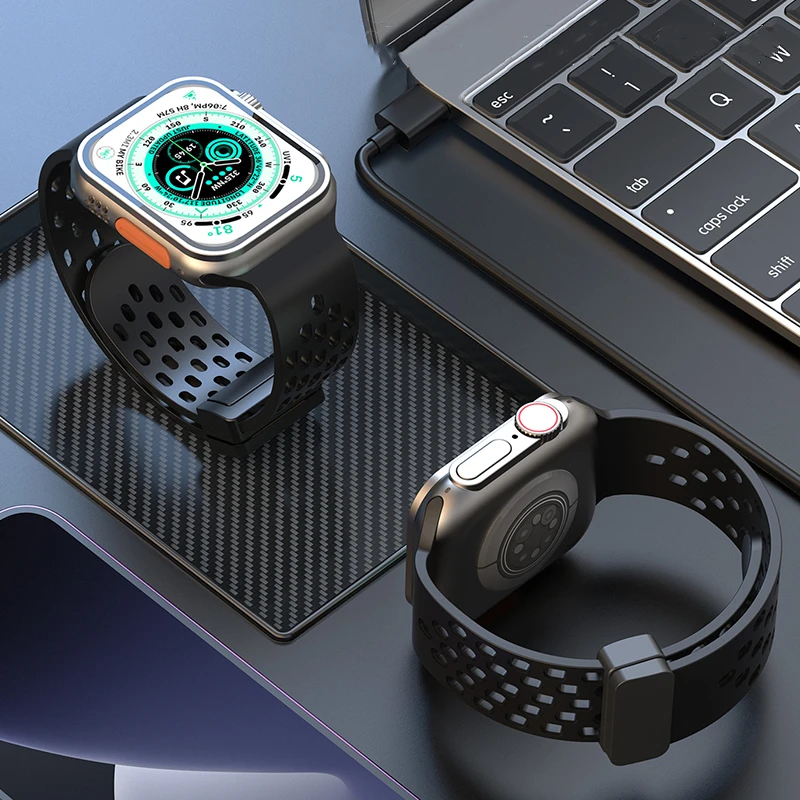 Силиконовый Ремешок Для Apple watch серии 7 8 SE 6 5 4 44 мм 40 мм 45 мм 41 мм 42 мм Магнитный Браслет correa Apple watch ultra band 49 мм 4