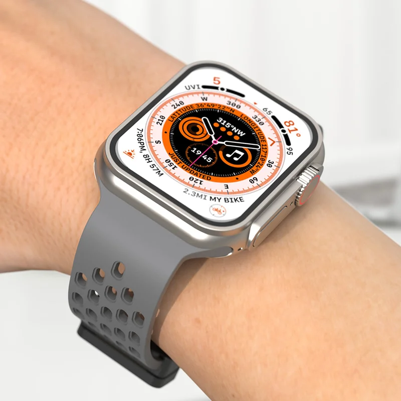 Силиконовый Ремешок Для Apple watch серии 7 8 SE 6 5 4 44 мм 40 мм 45 мм 41 мм 42 мм Магнитный Браслет correa Apple watch ultra band 49 мм 5