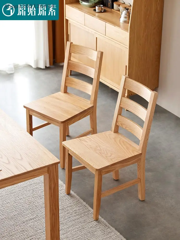Обеденный стул из массива дерева в японском стиле, дубовый стул, скандинавский современный минималистичный обеденный стол и кресло, обеденный стол и стул 0