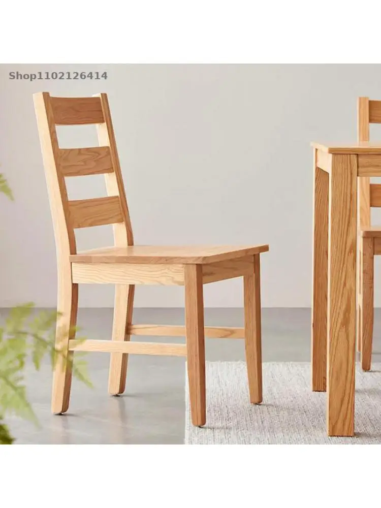 Обеденный стул из массива дерева в японском стиле, дубовый стул, скандинавский современный минималистичный обеденный стол и кресло, обеденный стол и стул 1