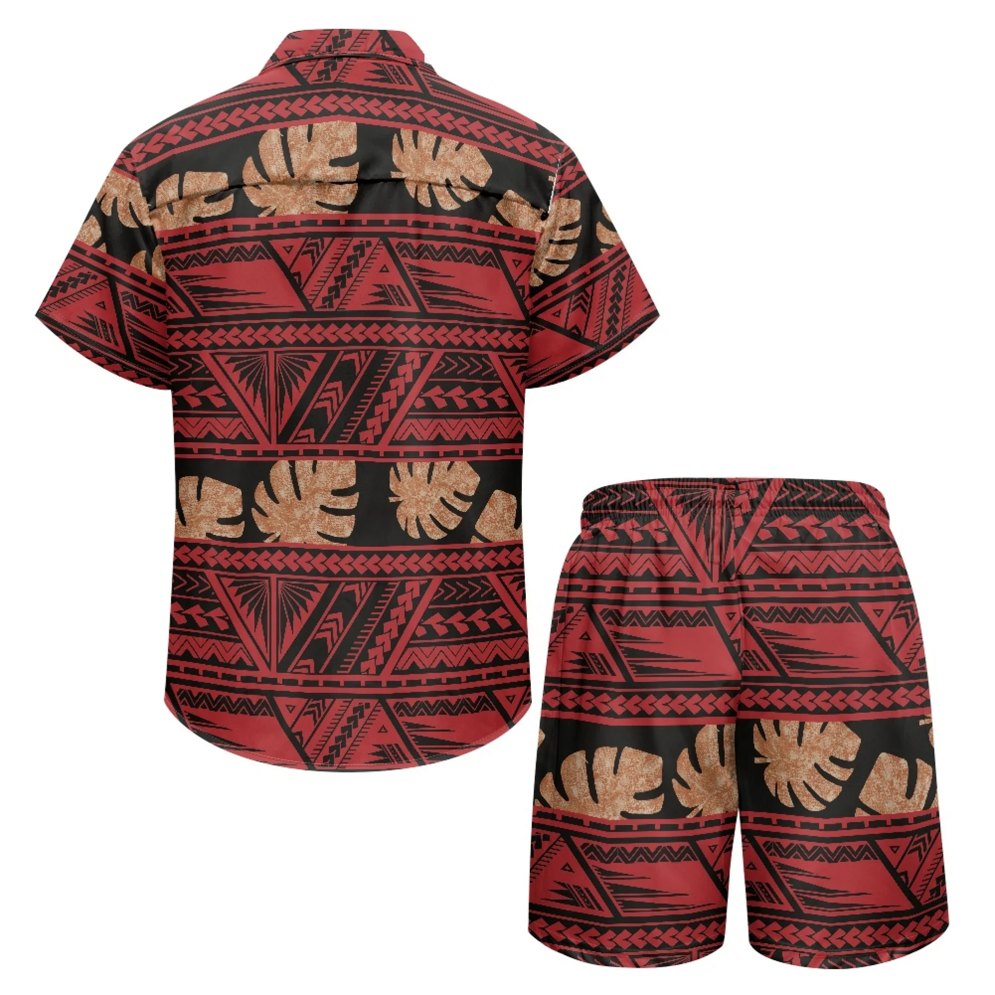 Мужской костюм для пляжного отдыха в Полинезии, повседневная рубашка, шорты, гавайский купальник с рисунком на заказ, рубашка для солнечных ванн для вечеринки 3