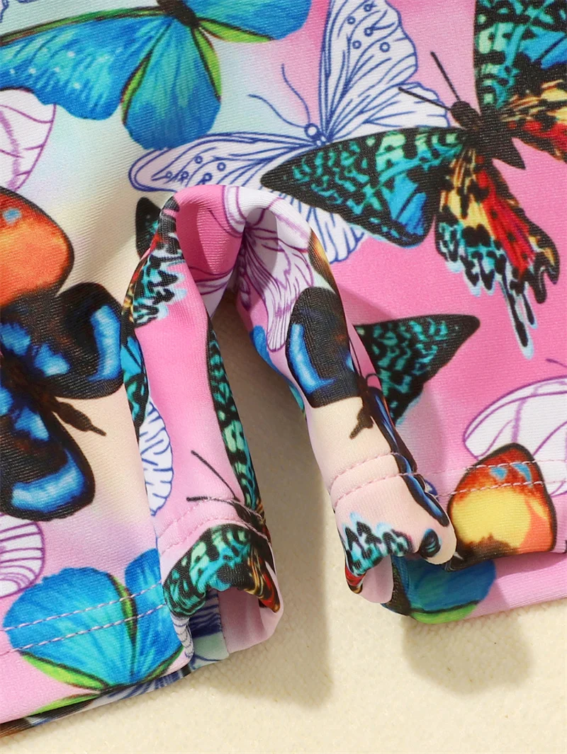 Детский плавающий костюм для малышей, плавающий купальник с бабочкой для девочек, Съемные плавучие палочки, Летняя пляжная одежда для девочек 3