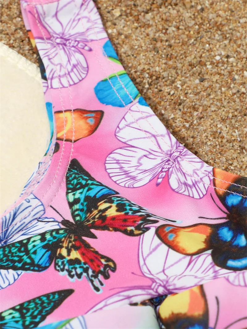 Детский плавающий костюм для малышей, плавающий купальник с бабочкой для девочек, Съемные плавучие палочки, Летняя пляжная одежда для девочек 4