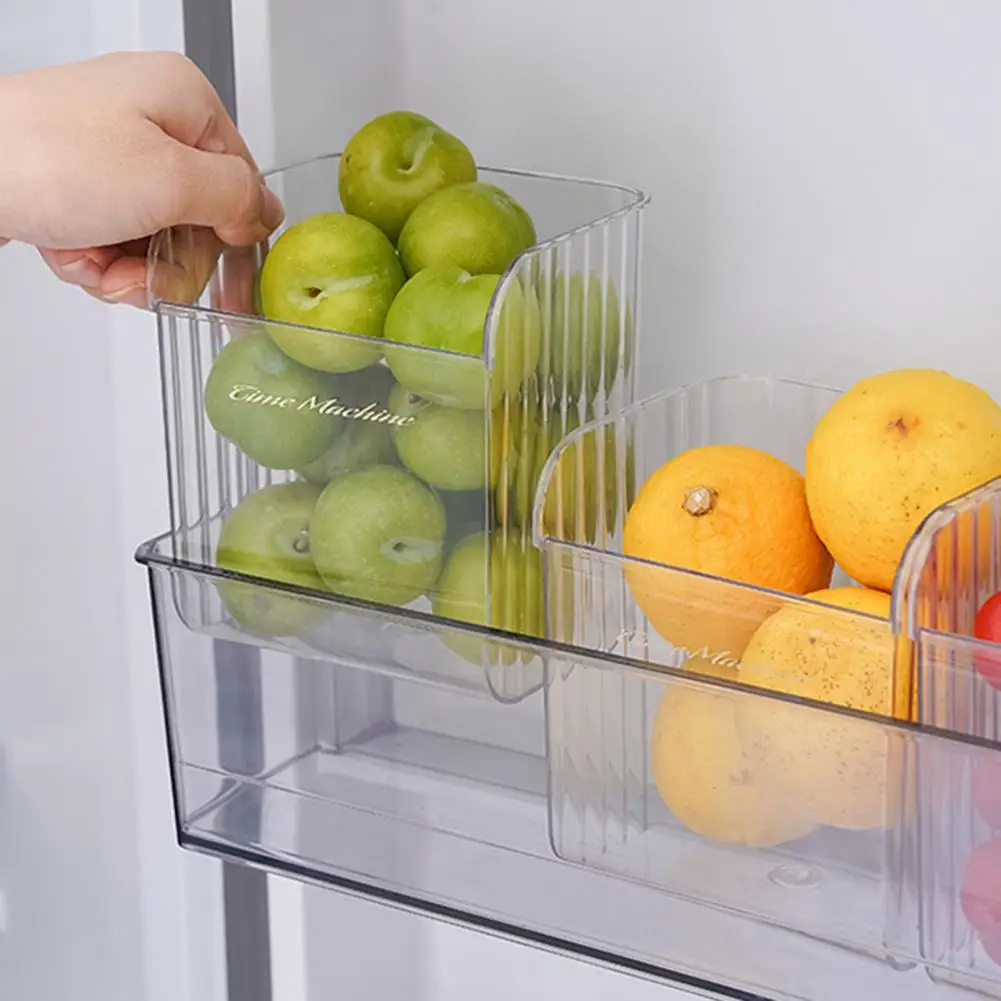 Ящик для хранения в холодильнике Держатель кисточки для макияжа Эффективная организация кухни Прозрачные дверцы холодильника Ящики для хранения продуктов 1