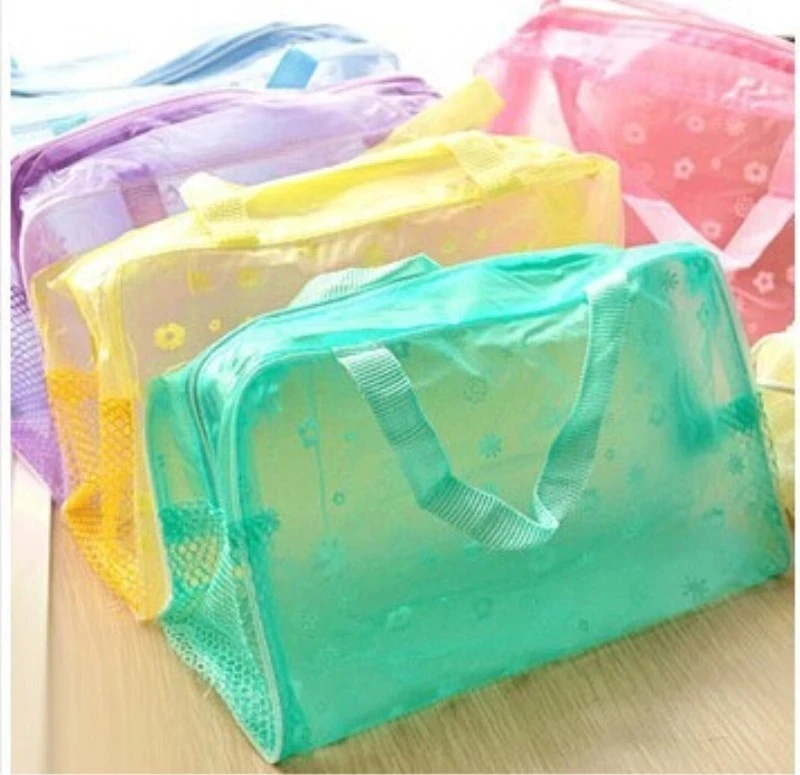 5-цветная водонепроницаемая косметичка из ПВХ для хранения косметики, женский прозрачный органайзер для макияжа, компрессионные дорожные сумки для ванной 0