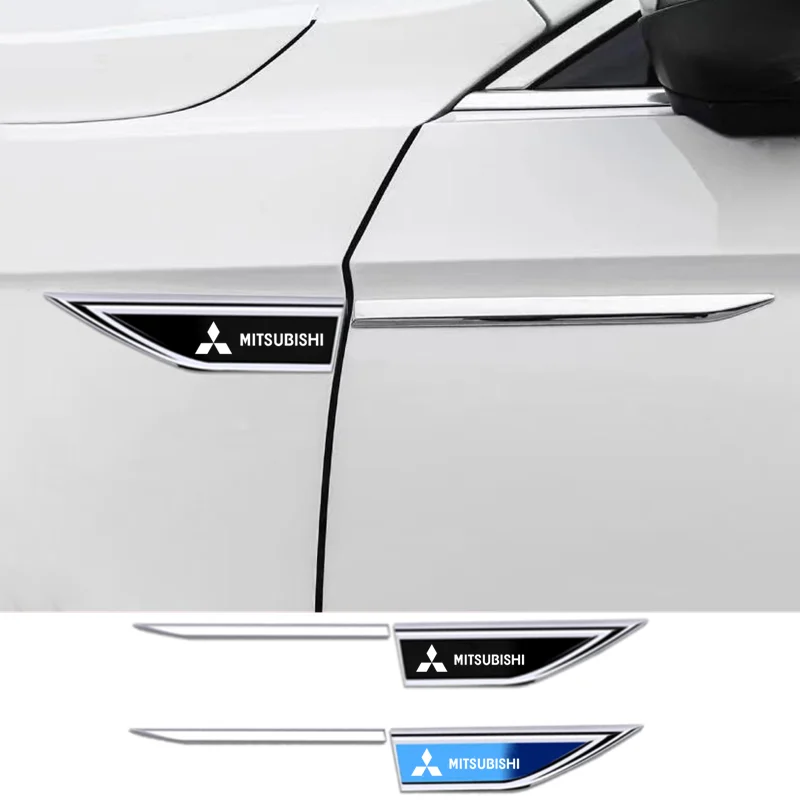Значок Бокового Лезвия На Крыле Автомобиля Защитная Металлическая Наклейка на Кузов Автомобиля для Mitsubishi Pajero Sport Outlander ASX Lancer Eclipse Cross 0