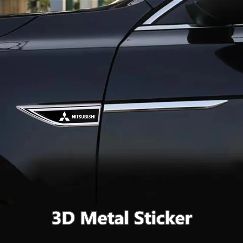Значок Бокового Лезвия На Крыле Автомобиля Защитная Металлическая Наклейка на Кузов Автомобиля для Mitsubishi Pajero Sport Outlander ASX Lancer Eclipse Cross 3