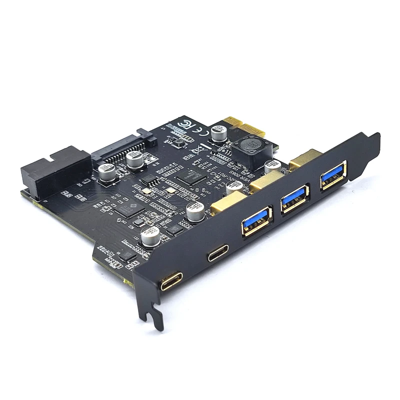 Тип C USB 3.2 Gen1 PCIE Card Концентратор USB 3.0 PCI Express Плата PCI-E PCI E USB 3 Адаптер Множитель USB3 3.1 Контроллер Riser Card 3