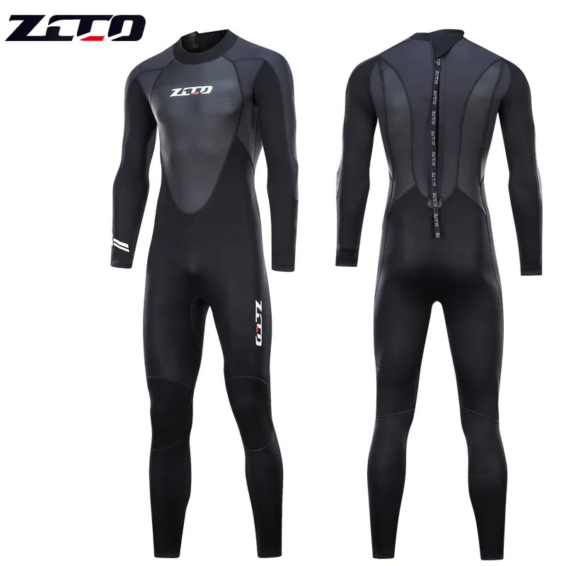 Новые 3 мм неопреновые гидрокостюмы для подводного плавания, мужские гидрокостюмы для подводного плавания, серфинга, плавания с длинным рукавом, сохраняющие тепло в воде. Гидрокостюмы 0