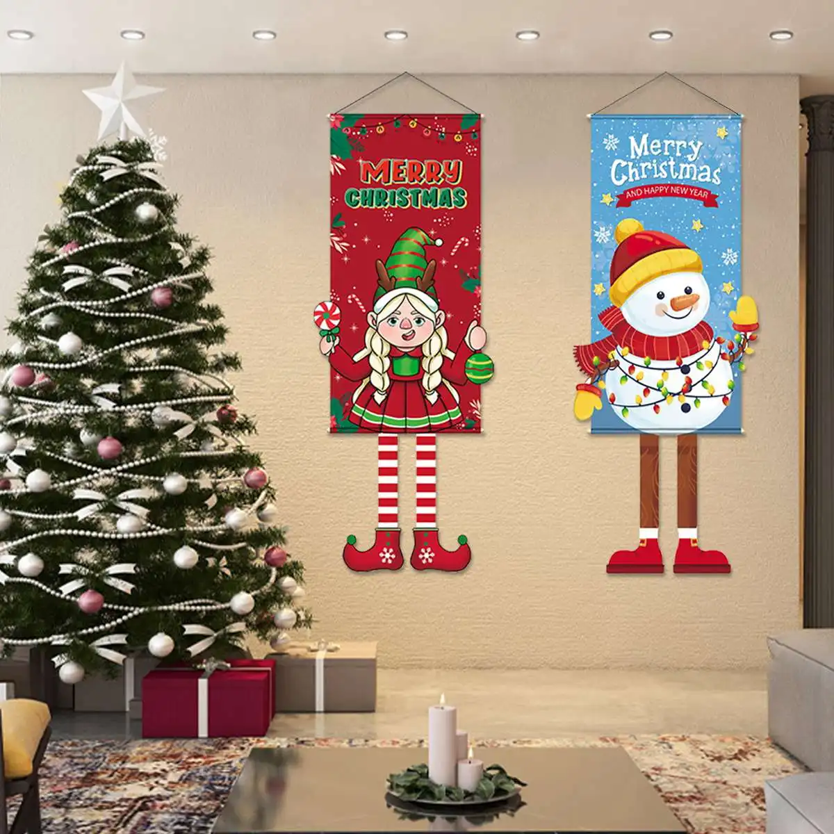 Веселого Рождества, Подвесной флаг, Рождественские украшения для дверей дома, Рождественские украшения, Рождественские подарки Navidad Decor 2023 Новый год 2024 2
