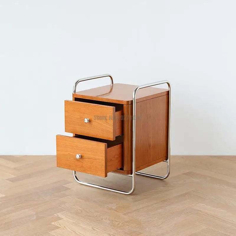 Современный минималистичный прикроватный столик Антикварная прикроватная тумбочка Антикварная мебель Bauhaus из нержавеющей Стали Классический дизайнерский стиль 1
