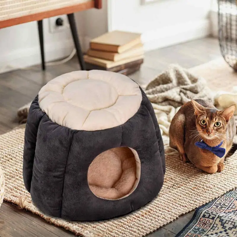 Маленький кошачий домик в помещении, теплая спальная клетка, гнездо, складной дизайн, Спальный инструмент для кошек, собак и других мелких животных 2