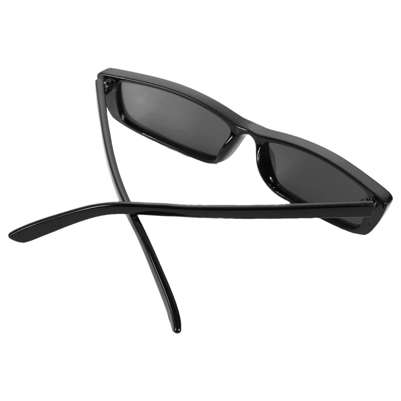 3X Винтажные прямоугольные солнцезащитные очки, женские солнцезащитные очки в маленькой оправе, ретро-очки S17072, Черная оправа, Черный 2