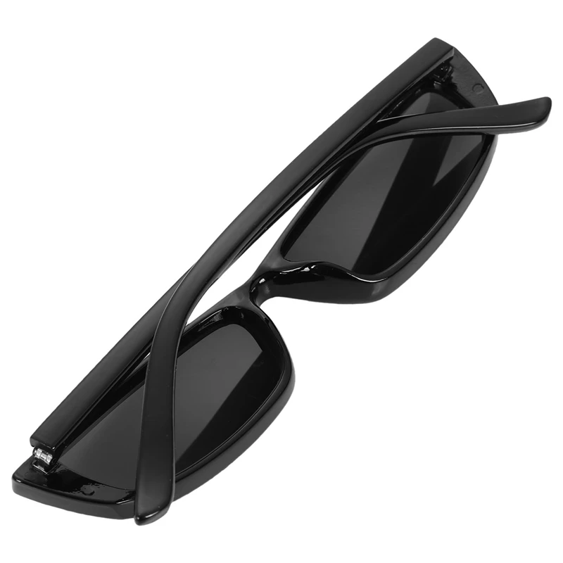 3X Винтажные прямоугольные солнцезащитные очки, женские солнцезащитные очки в маленькой оправе, ретро-очки S17072, Черная оправа, Черный 4