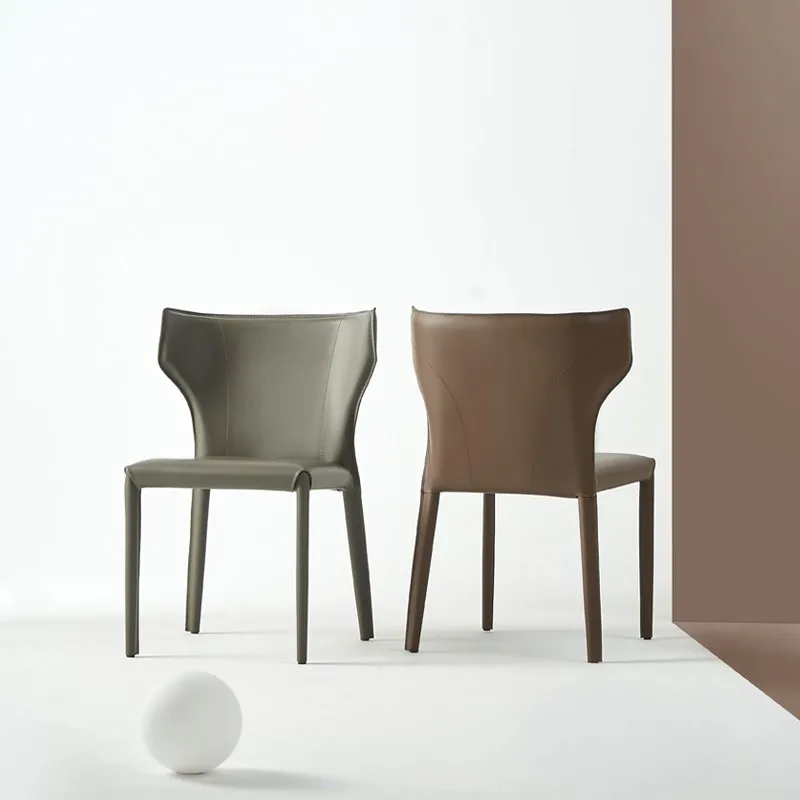 Офисные стулья для столовой в скандинавском стиле, Персональный письменный стол, Кожаные Длинные стулья, Минималистичная современная мебель Sillas Nordicas 2