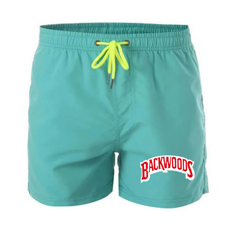 Летние Новые мужские брендовые шорты, пляжные брюки, эластичный пояс, Непринужденные повседневные брюки с надписями, мужские брюки Cool Ice Silk Внизу 3