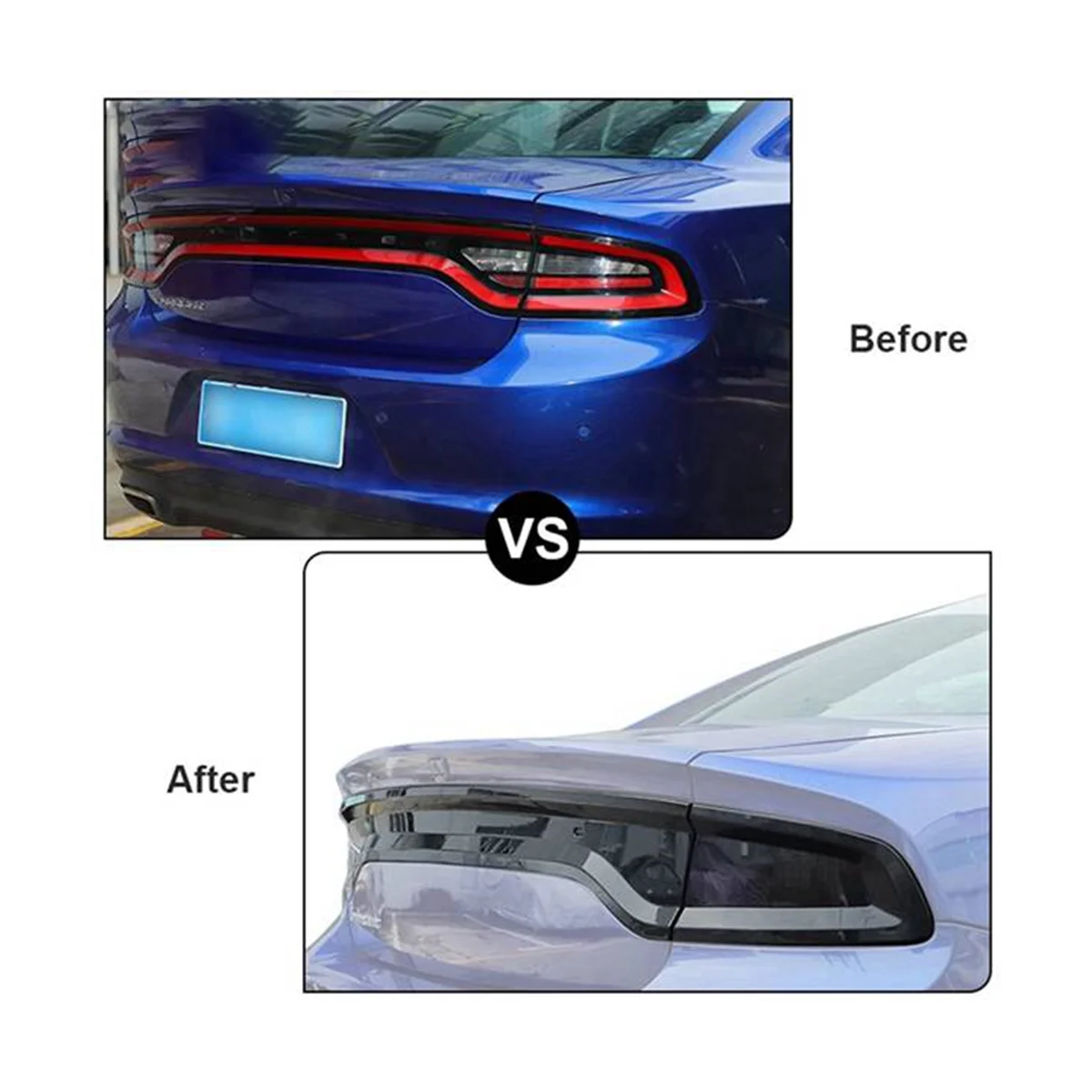 Автомобильная закопченная задняя крышка заднего фонаря, отделка фонаря заднего фонаря, Гарнир, капоты ламп для Dodge Charger 2015-2020 3