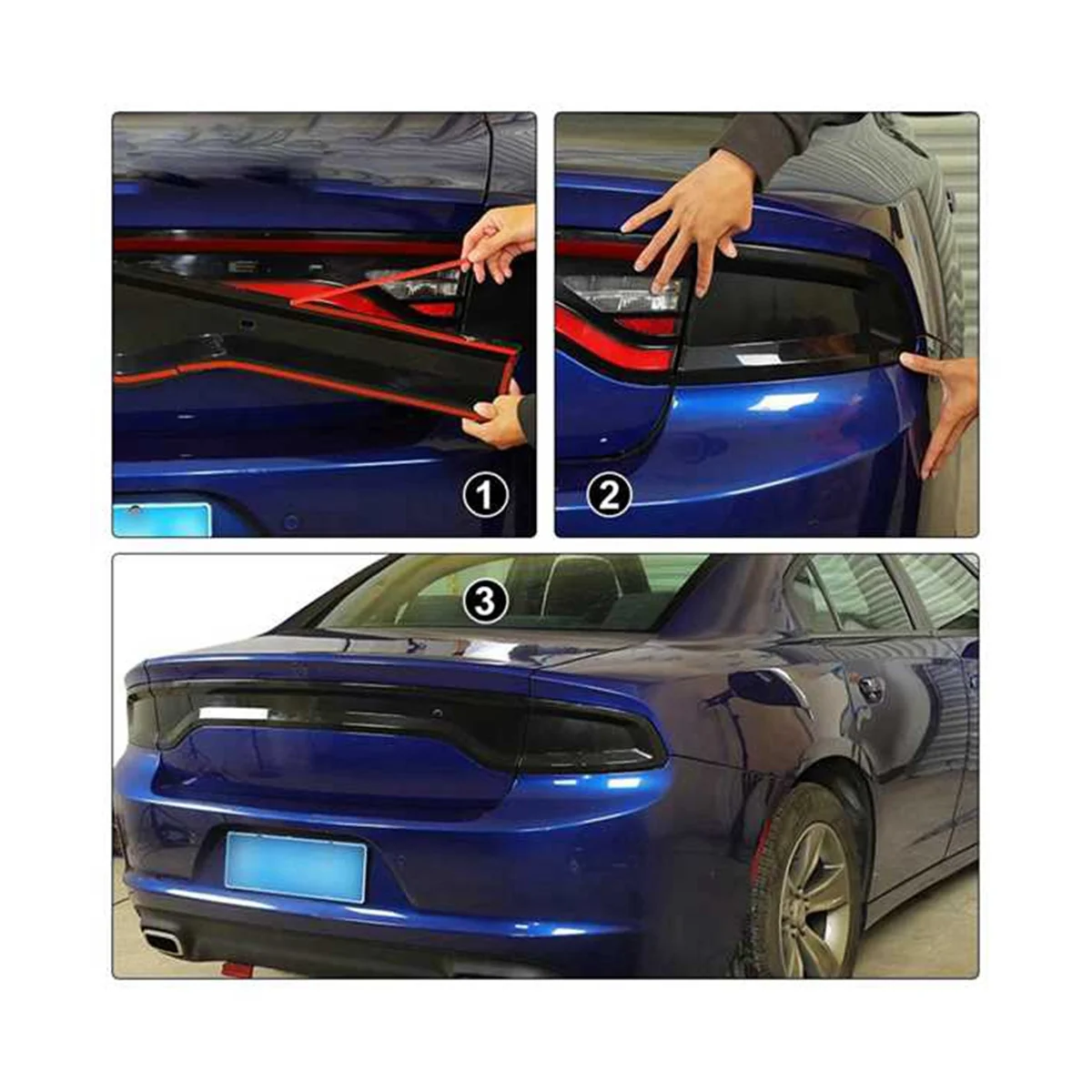 Автомобильная закопченная задняя крышка заднего фонаря, отделка фонаря заднего фонаря, Гарнир, капоты ламп для Dodge Charger 2015-2020 4