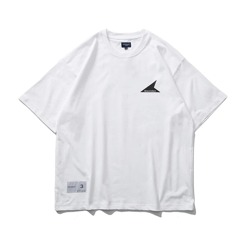 Японская уличная футболка DESCENDANT DCDT, ограниченная серия, свободная футболка с коротким рукавом и треугольным принтом для мужчин 5