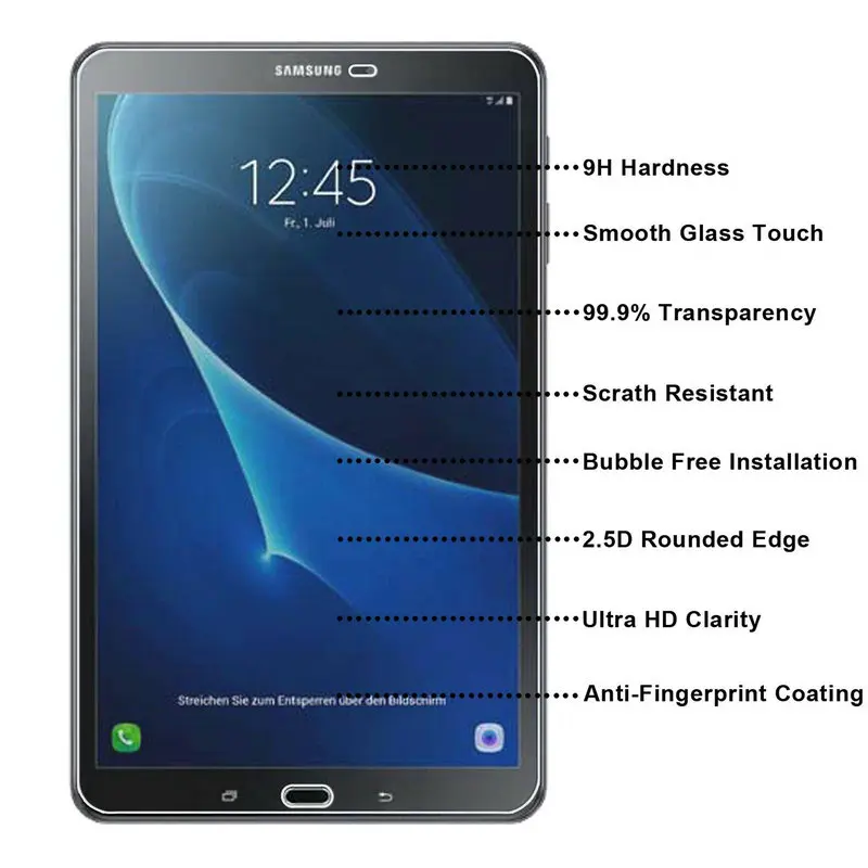 50 шт./лот Пленка Из закаленного Стекла Для Samsung Galaxy Tab A 10.1 2016 T580 T585 Антивзрывная Передняя Защитная Пленка Из Закаленного Стекла 5