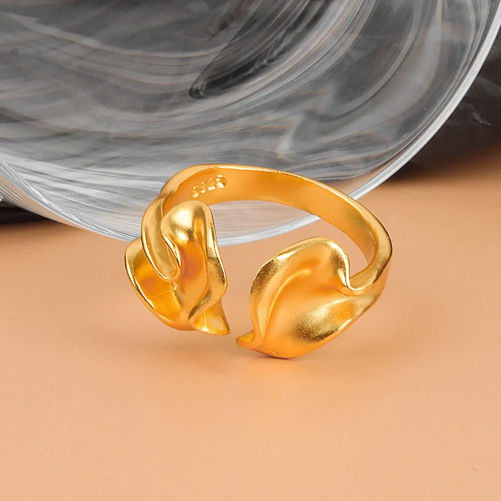 NBNB Серебристо-золотой цвет, Форма увядшего листа, Гипербола, Регулируемое кольцо Для женщин, женское открытое кольцо, украшения для вечеринок в стиле хип-хоп для девочек, украшения для пальцев 5
