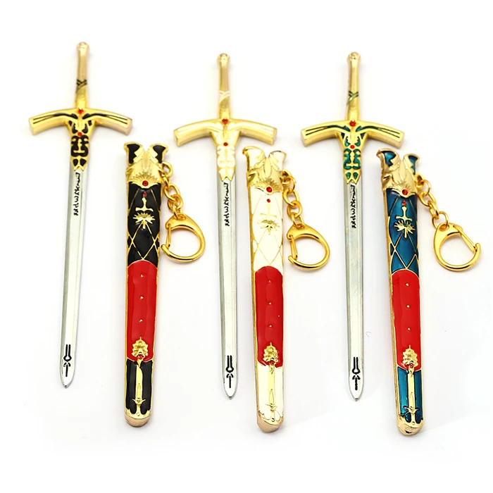 Модель ножен для меча аниме Fate Stay Night Брелок для ключей King Arthur Saber Sword Брелоки для ключей Аниме Косплей Реквизит Сувенир Подарок Оптом 0
