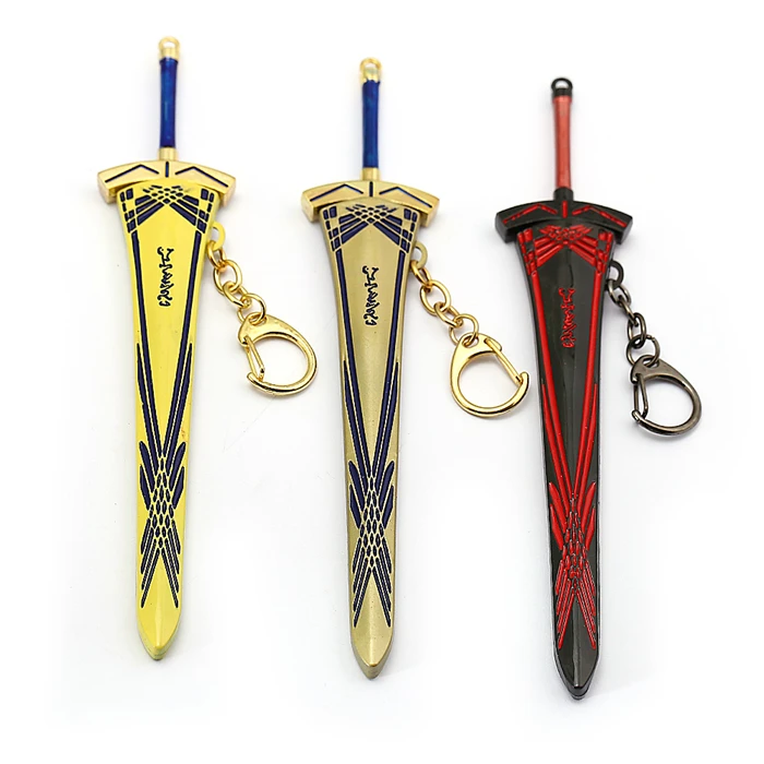 Модель ножен для меча аниме Fate Stay Night Брелок для ключей King Arthur Saber Sword Брелоки для ключей Аниме Косплей Реквизит Сувенир Подарок Оптом 5