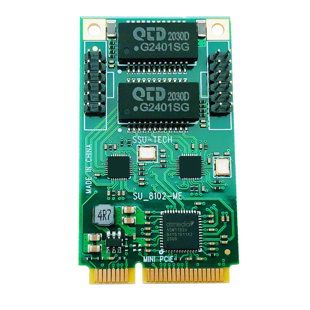 Мини-PCIE к 2-Портовой Сетевой Карте RJ45 Сетевой Адаптер Интернет-Lan Адаптер Ethernet Гигабитный 10/100/1000 Мбит/с ASM1182e Чип для ПК 5