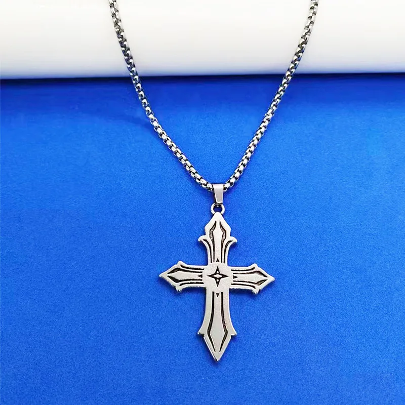 Y2K Панк-ожерелье с подвеской в виде креста для мужчин и женщин, готическое ожерелье на ключицу, эстетика, ретро-украшения в стиле хип-хоп, подарок для вечеринки, Богемия 3