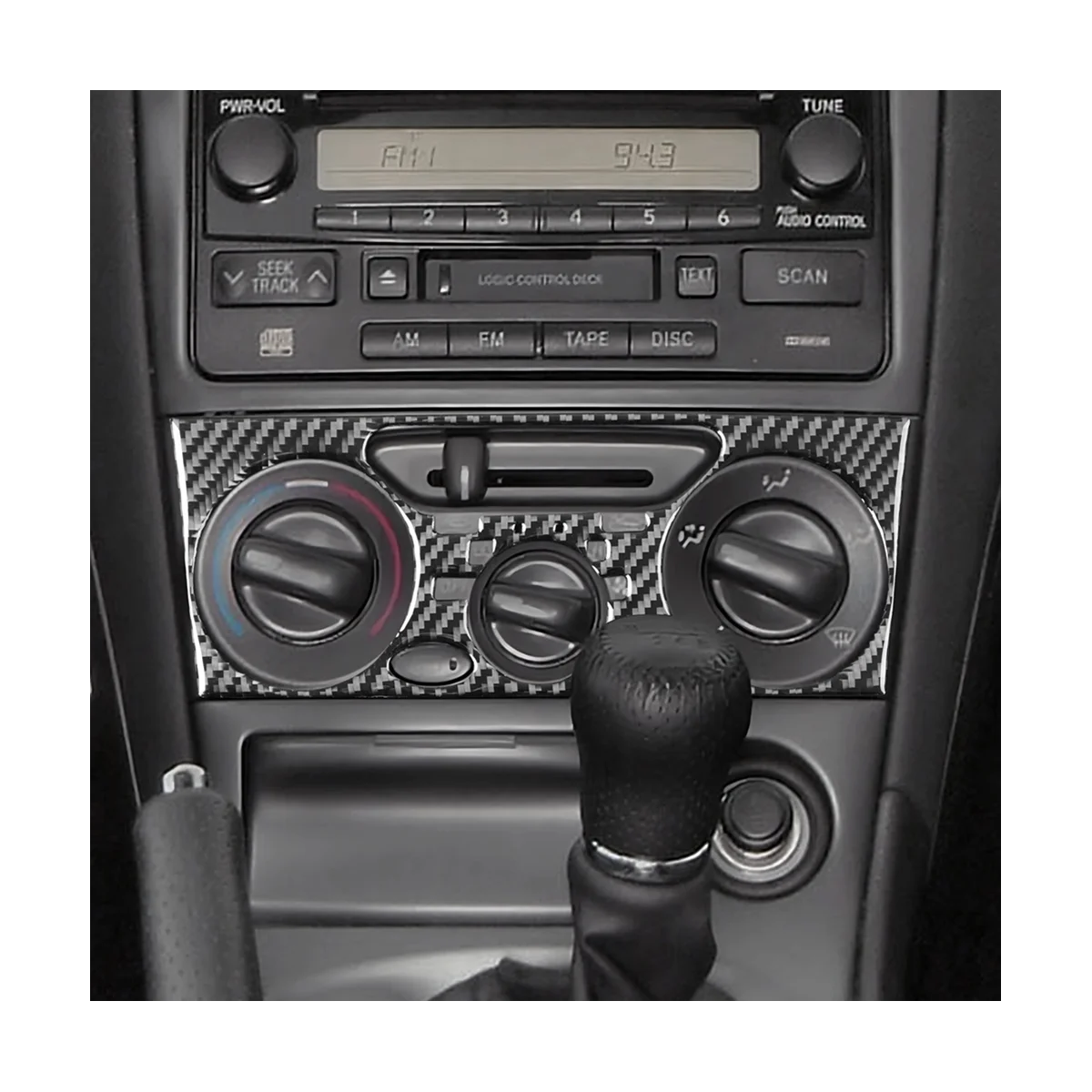 Для Toyota Celica 00-05 Наклейка с центральной ручкой управления воздухом из углеродного волокна 2