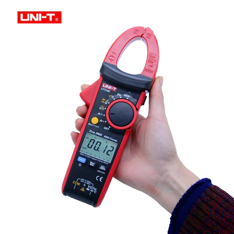 Цифровые клещи UNI-T UT216C 600A True RMS, автоматический диапазон измерения ж /частоты, емкости, температуры, NCV-тест 1