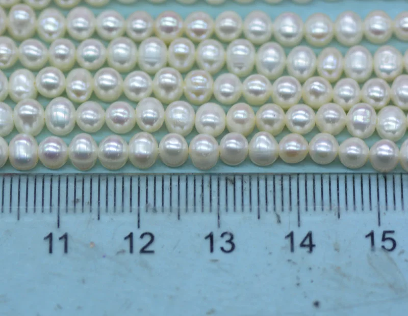 10 шариков из белого круглого жемчуга размером 4-5 мм AAA, бусины из натурального пресноводного жемчуга, бусины из настоящего культивированного жемчуга, полная нить 15 